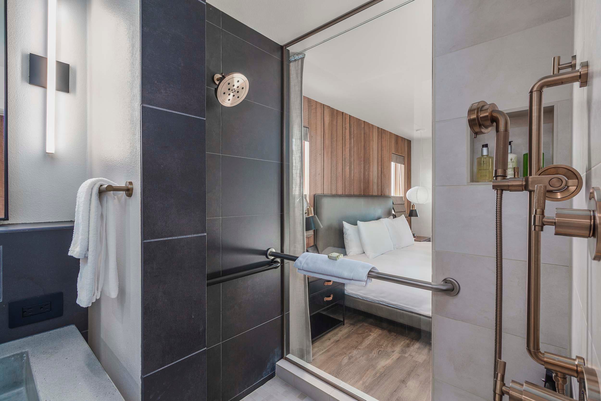 A modern shower in a King Sunlight Accessible at Headlands