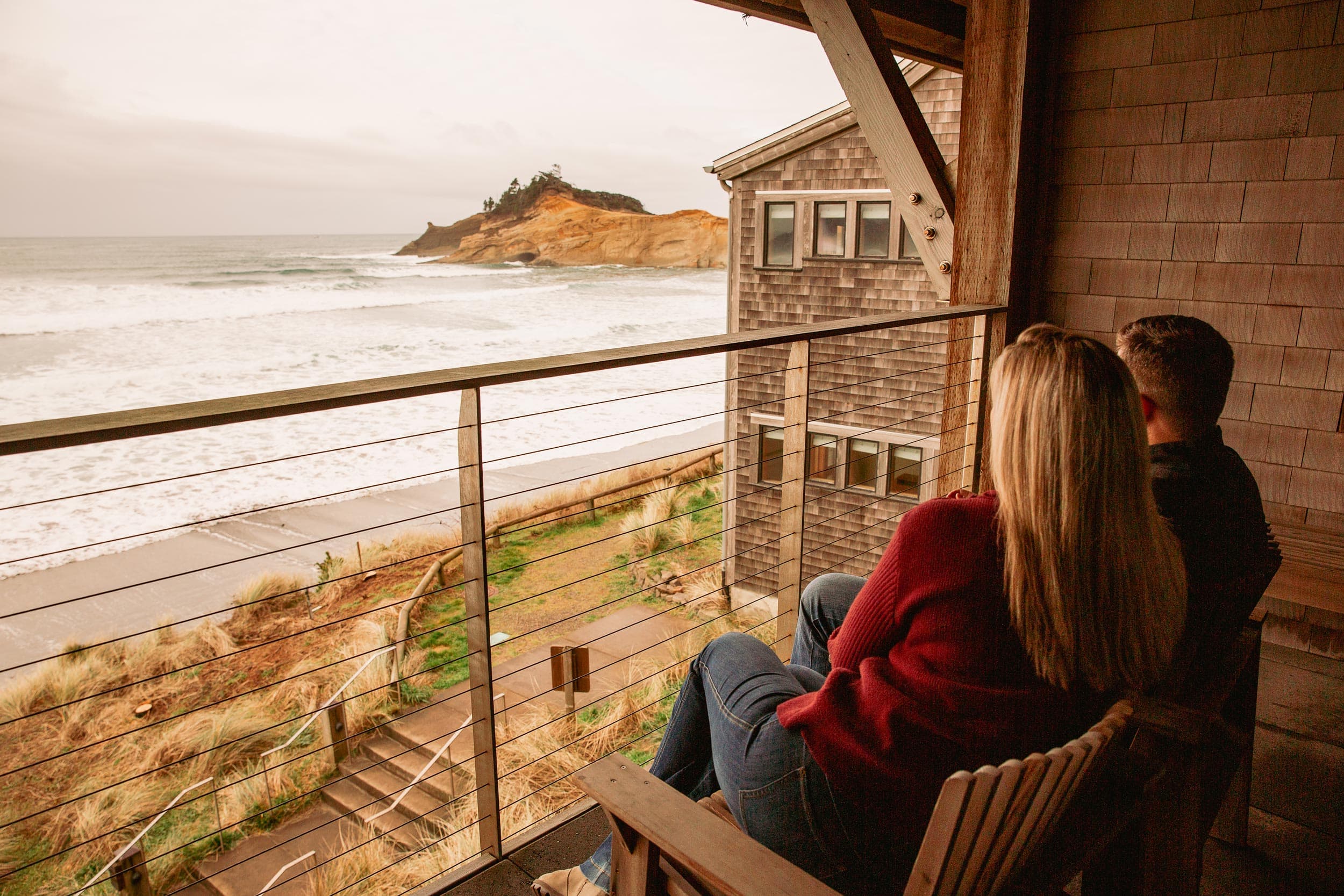 Balcony By The Ocean In The Winter