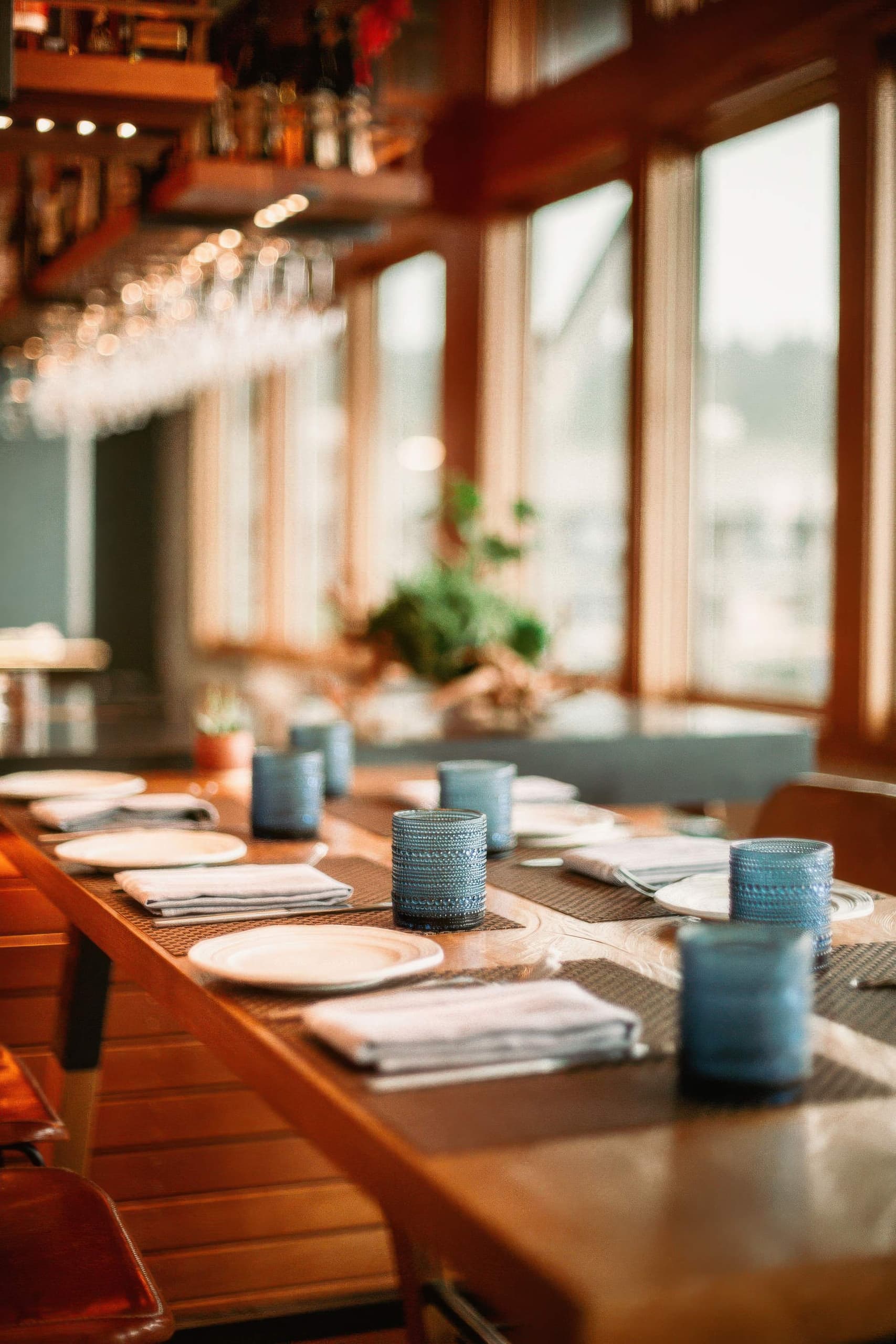 A large table setup for service at headlands