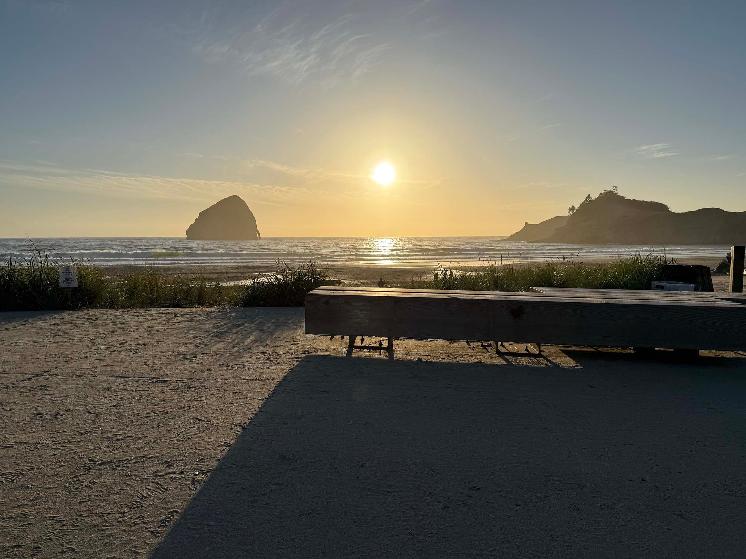 Cape Kiwanda Parking Lot Benches near Headlands