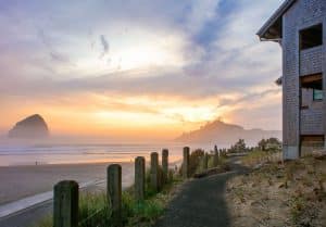 Sunset in Pacific City, Cape Kiwanda, Haystack Rock, Headlands Coastal Lodge and Spa